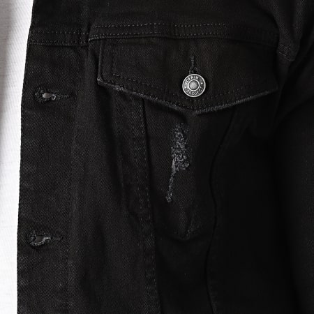 Veste en jean noir destroy online