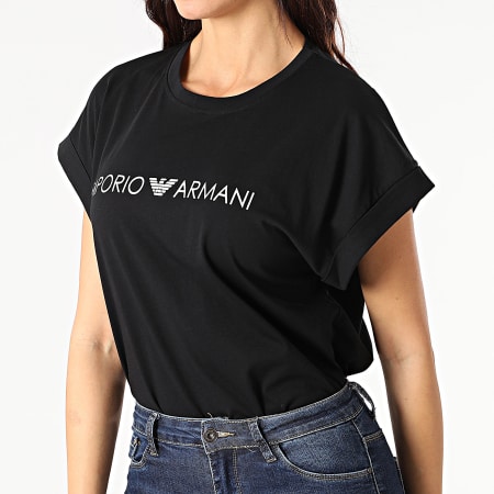 Emporio Armani - Tee Shirt Femme 262633-1P340 Noir Argenté
