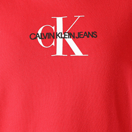 Calvin Klein - Robe Sweat Capuche Femme Monogram 7232 Rouge
