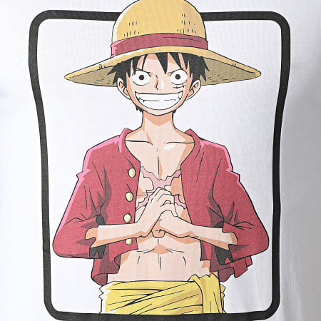 One Piece - Tee Shirt Manches Longues Selfie Luffy Front Blanc