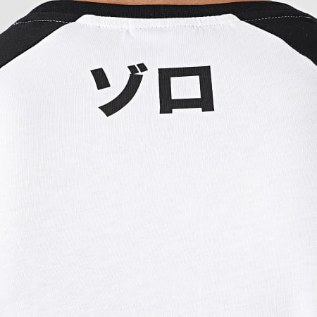 One Piece - Tee Shirt Raglan Zoro Front Blanc Noir
