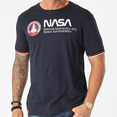 Alpha Industries - Tee Shirt NASA Retro 128512 Bleu Marine