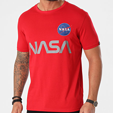 Alpha Industries - Tee Shirt NASA Reflective 178501 Rouge Réfléchissant