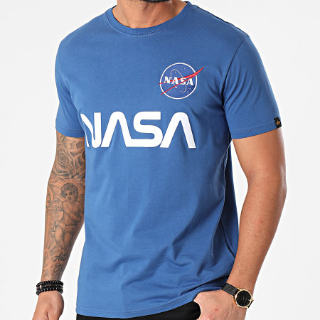 Alpha Industries - Tee Shirt NASA Reflective 178501 Bleu