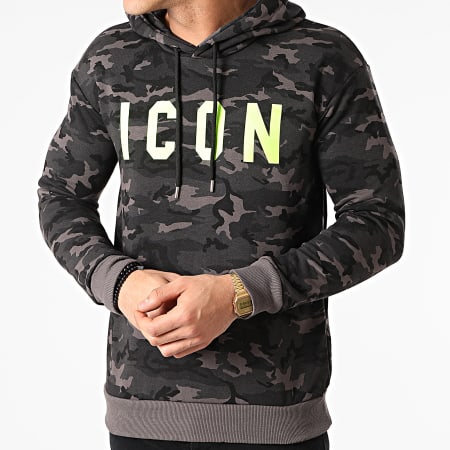 Ikao - Sweat Capuche LL226 Gris Anthracite Camouflage
