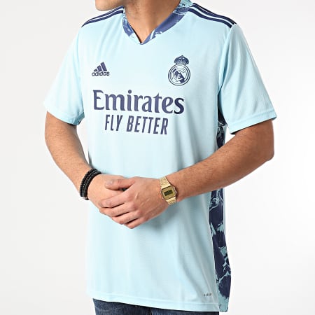 Adidas Sportswear - Tee Shirt De Sport A Bandes Real Madrid FM4738 Bleu Clair
