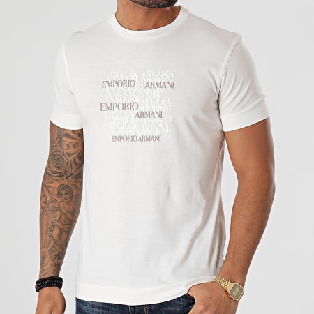 Emporio Armani - Tee Shirt 3K1TD6-1JSHZ Blanc Cassé