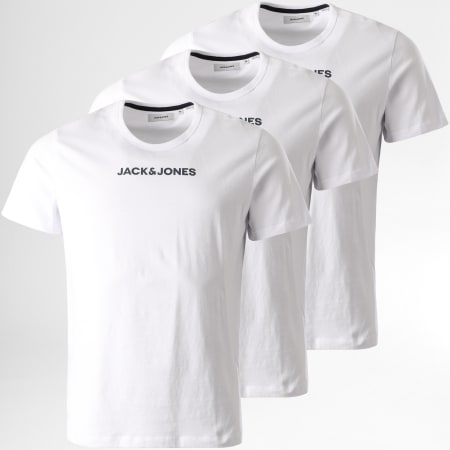 Jack And Jones - Lot De 3 Tee Shirts Rain Blanc