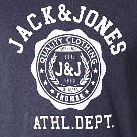 Jack And Jones - Tee Shirt Flock Bleu Marine