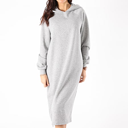 Noisy May - Robe Sweat Capuche Femme Helene Gris Chiné