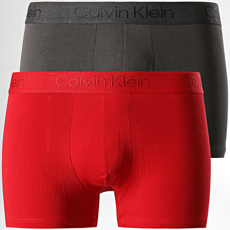 Calvin Klein - Lot De 2 Boxers NB2610A Rouge Gris