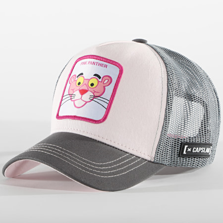 Capslab - Casquette Trucker Pink Panther Gris Rose