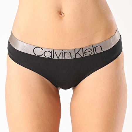 Calvin Klein - String Femme QF6251E Noir Doré