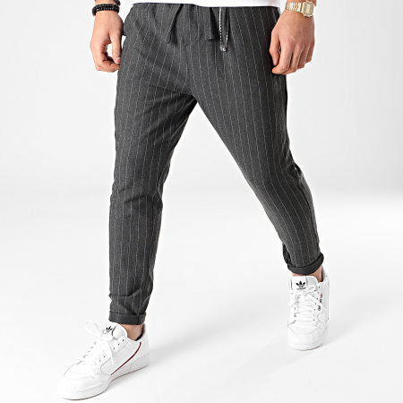 2Y Premium - Pantalon A Rayures 1048 Noir Chiné