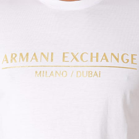 Armani Exchange - Tee Shirt 3KZTEB-ZJ9AZ Blanc Doré