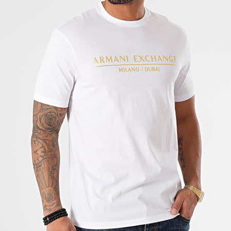 Armani Exchange - Tee Shirt 3KZTEB-ZJ9AZ Blanc Doré