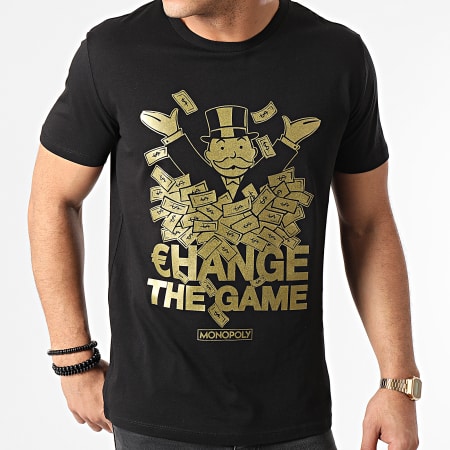 Monopoly - Tee Shirt Change The Game Noir Doré