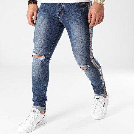 Aarhon - A108 Jeans slim a fascia in denim blu