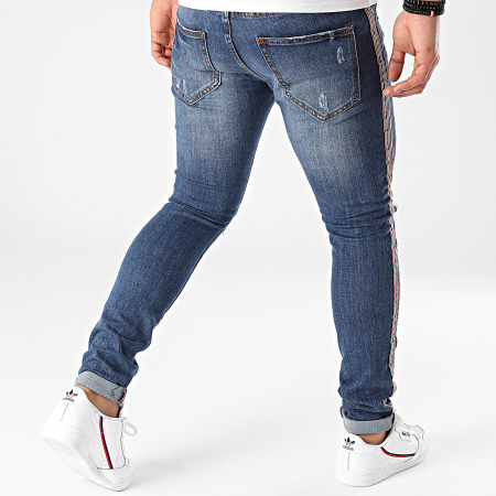 Aarhon - Jeans Slim Con Rayas A108 Blue Denim