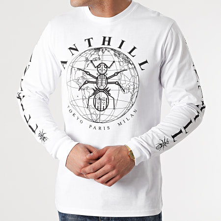 Anthill - Tee Shirt Manches Longues Logo Blanc