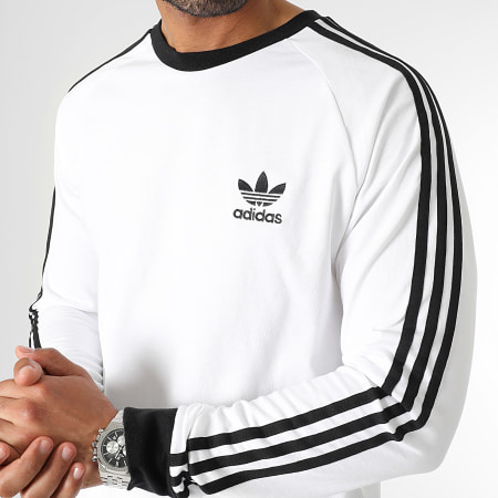 Adidas Originals - Tee Shirt Manches Longues A Bandes 3 Stripes GN3477 Blanc
