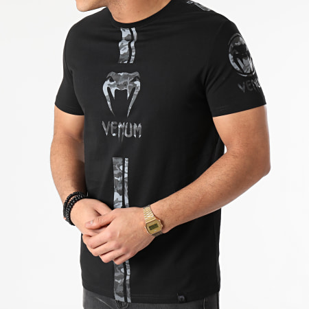 Venum - Tee Shirt Logos 03449 Noir Gris Anthracite Camouflage