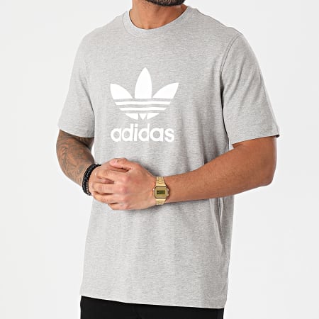 Adidas Originals - Tee Shirt Trefoil GN3465 Gris Chiné