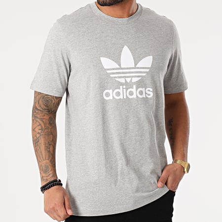 Adidas Originals - Tee Shirt Trefoil GN3465 Gris Chiné