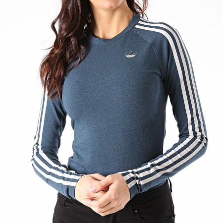 Disciplina Periodo perioperatorio guisante Adidas Originals - Tee Shirt Femme Manches Longues A Bandes GN4381 Bleu  Marine - LaBoutiqueOfficielle.com