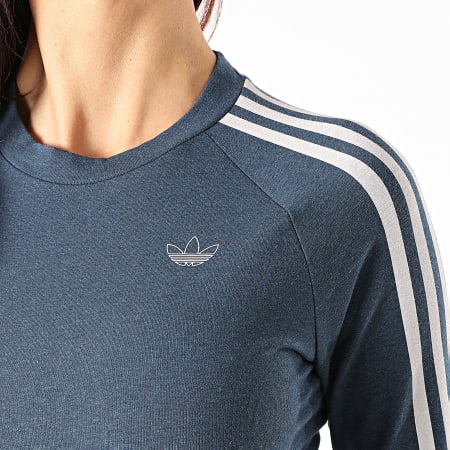 Adidas Originals - Tee Shirt Femme Manches Longues A Bandes GN4381 Bleu Marine