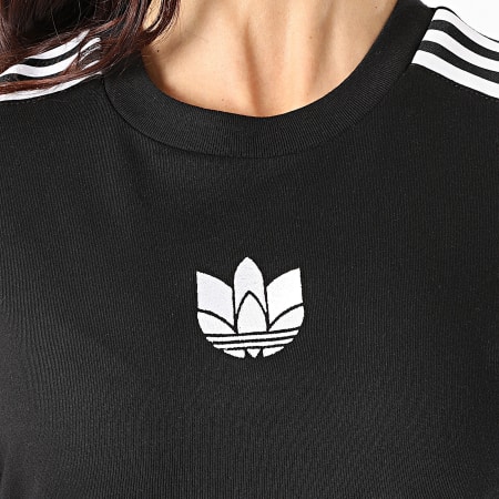 Adidas Originals - Tee Shirt Femme A Bandes Loose GN2930 Noir