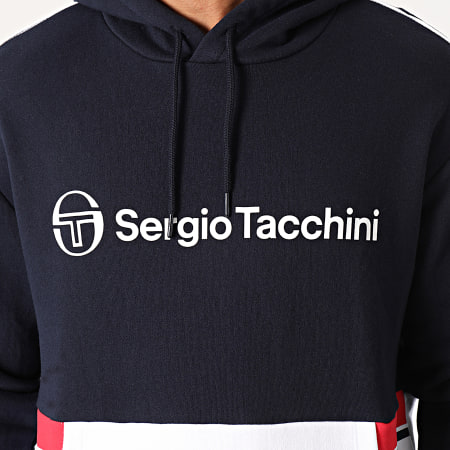 Sergio Tacchini - Sweat Capuche Aloe 39144 Blanc Bleu Marine