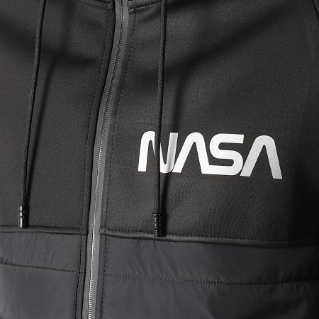 NASA - Veste Zippée Capuche Skid Réfléchissant Noir