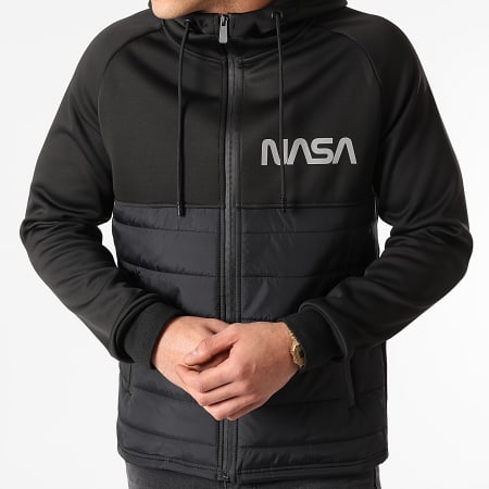 NASA - Veste Zippée Capuche Skid Réfléchissant Noir