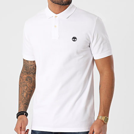 Timberland - Polo Manches Courtes Regular Blanc