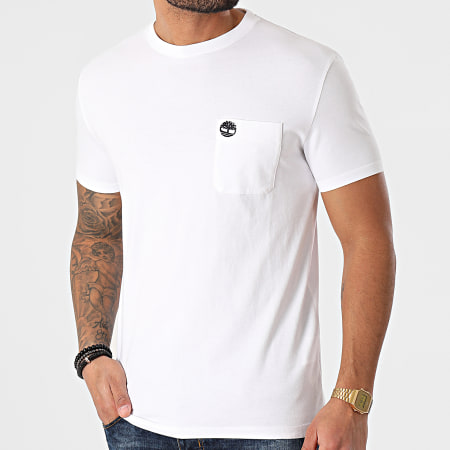 Timberland - Camiseta con bolsillo Dun Riv blanca