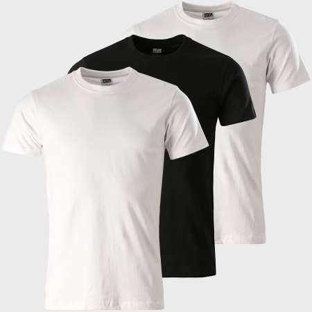 Urban Classics - Lote De 3 Camisetas TB2684B Blanco Negro