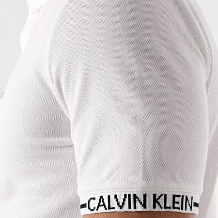Calvin Klein - Polo Manches Courtes Logo Cuff 7148 Blanc