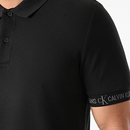 Calvin Klein - Polo Manches Courtes Logo Jacquard 7283 Noir