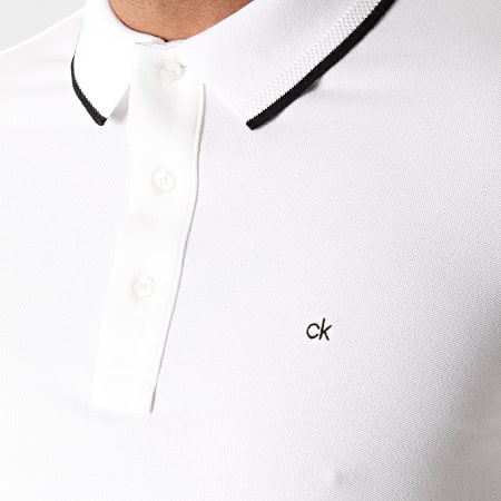 Calvin Klein - Polo Manches Courtes Stretch Tipping 7211 Blanc