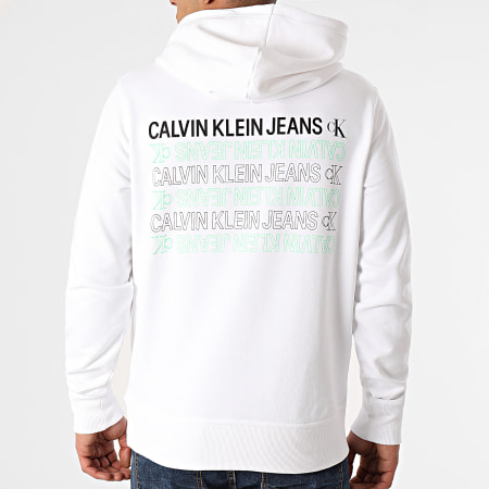Calvin Klein - Sweat Capuche CK Repeat Text Graphic 8302 Blanc