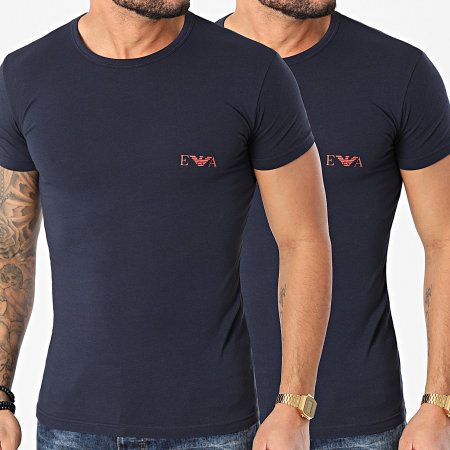 Emporio Armani - Lot De 2 Tee Shirts 111670-1P715 Bleu Marine