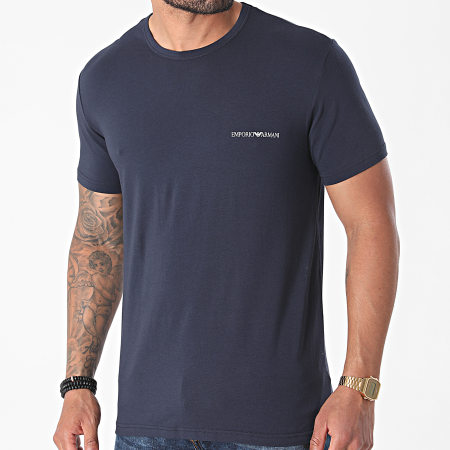 Emporio Armani - Lot De 2 Tee Shirts 111267-1P717 Blanc Bleu Marine