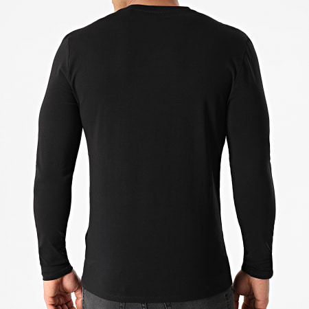 Guess - Camiseta de manga larga con cuello en V M1RI08-J1311 Negro