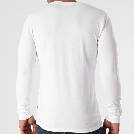 Kaporal - Tee Shirts Manches Longues Col V TINAM12 Blanc