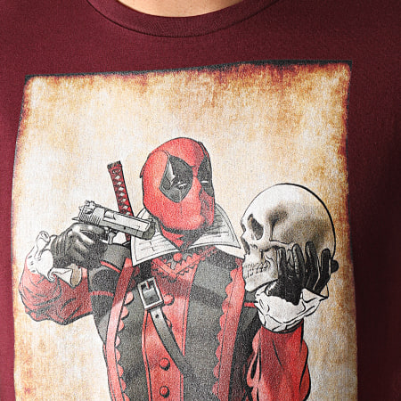 Deadpool - Camiseta Dead Or Dead Burdeos
