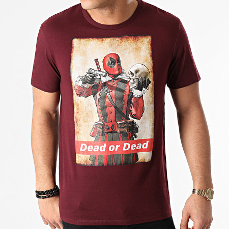 Deadpool - Camiseta Dead Or Dead Burdeos