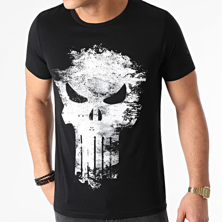 Marvel - Tee Shirt Distress Skull Noir