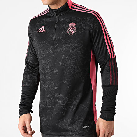 Adidas Sportswear - Tee Shirt De Sport Manches Longues A Bandes Real Madrid AOP GL0040 Noir Renaissance Floral