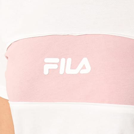 Fila - Tee Shirt Femme Anokia Blocked 688488 Blanc Rose